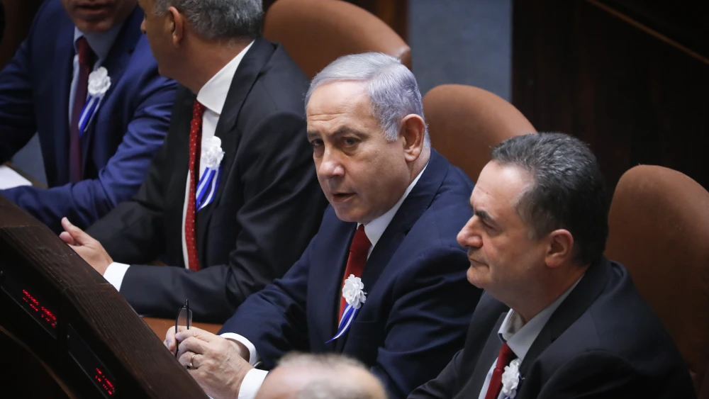 Israeli Prime Minister Benjamin Netanyahu during a plenum session in the assembly hall of the Israeli parliament on the opening of the 22nd Knesset in Jerusalem on Oct. 3, 2019. Photo by Hadas Parush/Flash90.