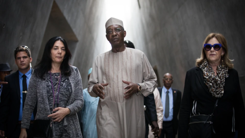 Chad's President Idriss Deby Itno during a visit at the Yad Vashem holocaust memorial museum in Jerusalem on Nov. 26, 2018. Photo by Yonatan SIndel/Flash90.