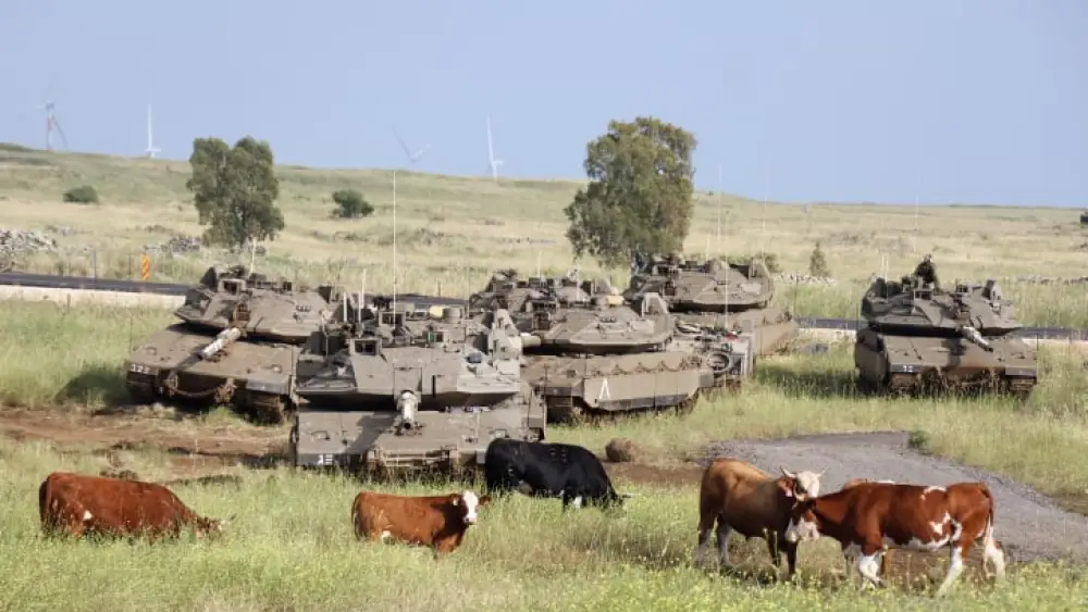 IDF Merkava 4 tanks, in the Golan Heights, May 8, 2023. Photo by Ofer Zidon/Flash90.