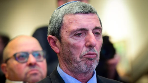 Jewish Home Party chairman Rabbi Rafi Peretz attends a conference in Ramat Gan of the Jewish Home Party to approve the party's upcoming union with Otzma Yehudit Party towards the upcoming general elections, Jan. 13, 2020. Photo by Flash90.