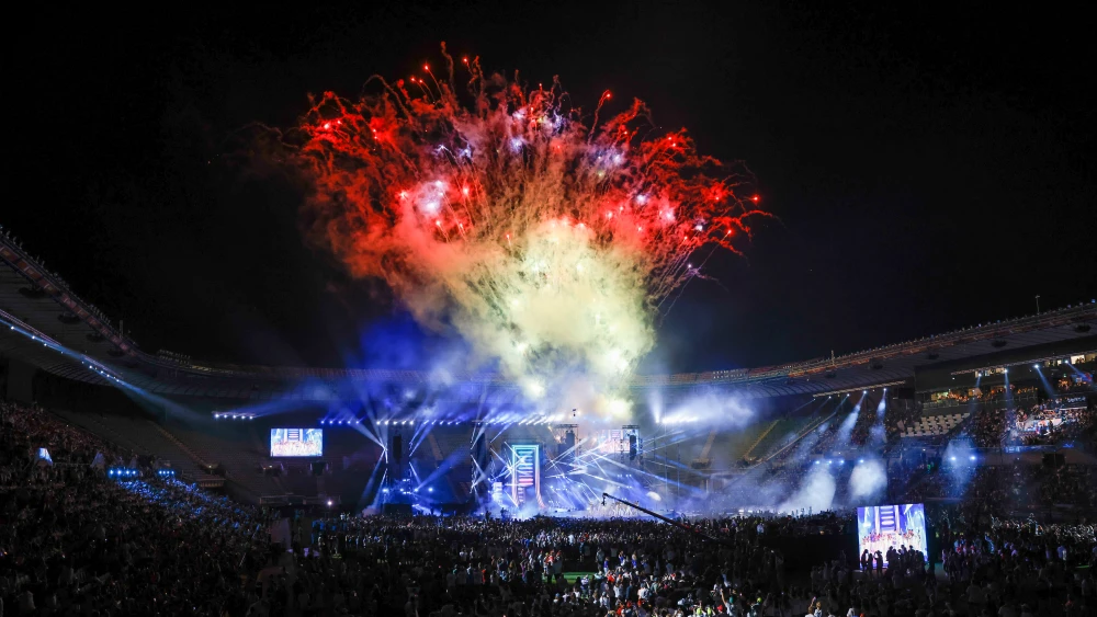 The opening ceremony of the 2022 Maccabiah Games in Jerusalem on July 14, 2022. Photo by Olivier Fitoussi/Flash90.