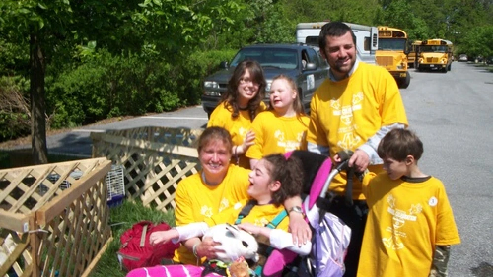The Israeli Independence Day (Yom Ha'atzmaut) program of Gesher LaTorah, a Baltimore-based organization that uses a multi-sensory approach to convey Jewish lessons to individuals with special needs. Credit: Gesher LaTorah.