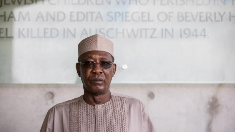 Chad's President Idriss Déby Itno during a visit at the Yad Vashem Holocaust memorial museum in Jerusalem on Nov. 26, 2018. Photo by Yonatan SIndel/Flash90.