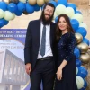 Rabbi Avraham and Nechama Dina Hendel, directors of Chabad of Baka, at the groundbreaking celebration.