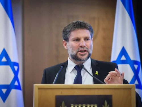 Israeli Minister of Finance Bezalel Smotrich presents his 2025 state budget plan at a press conference at the Ministry of Finance in Jerusalem, Sept. 3, 2024. Photo by Chaim Goldberg/Flash90.