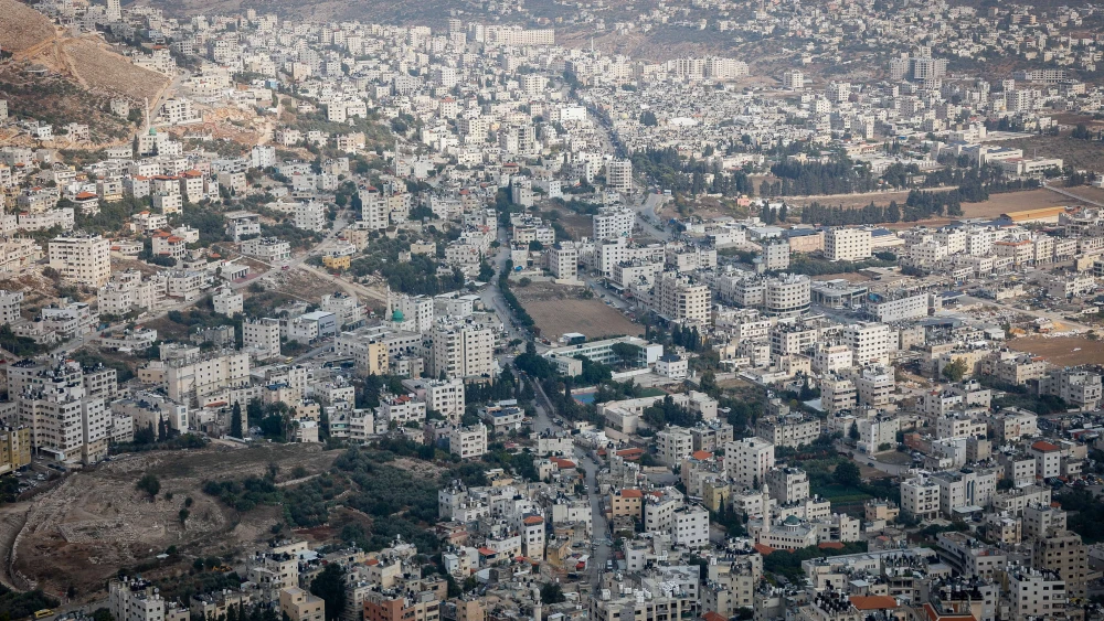 Nablus in Samaria, as seen from Mount Gerizim, Nov. 14, 2022. Photo by Gershon Elinson/Flash90.