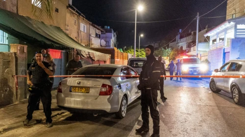 Israel Police officers at the scene of mother-of-three Rabab Abu Siam's murder in Lod, July 26, 2022. Photo by Yossi Aloni/Flash90.