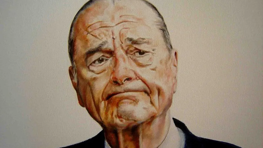 A portrait of Jacques Chirac, by Donald Sheridan. Credit: Wikimedia Commons.