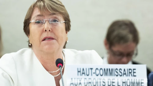 Michelle Bachelet, U.N. High Commissioner for Human Rights at a Human Rights Council 39th regular session on Sept. 10, 2018. Photo by Jean-Marc Ferré/U.N. Photo.