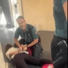 A Spanish police officer arrests a Jewish camp counselor in Valencia on July 23, 2025. Source: i24 News/screenshot.