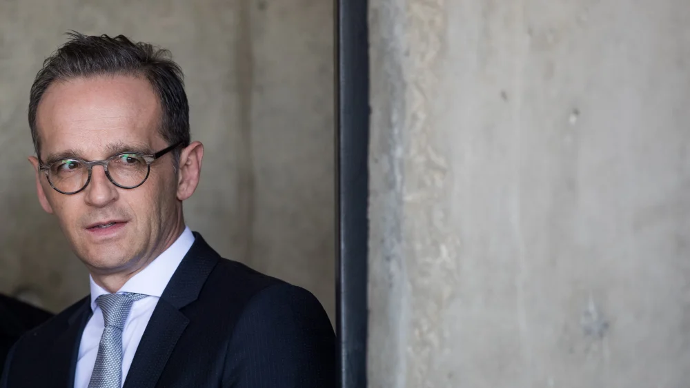 German Foreign Minister Heiko Maas at the Yad Vashem Holocaust memorial museum in Jerusalem during an official state visit to Israel, March 25, 2018. Photo by Yonatan Sindel/Flash90.
