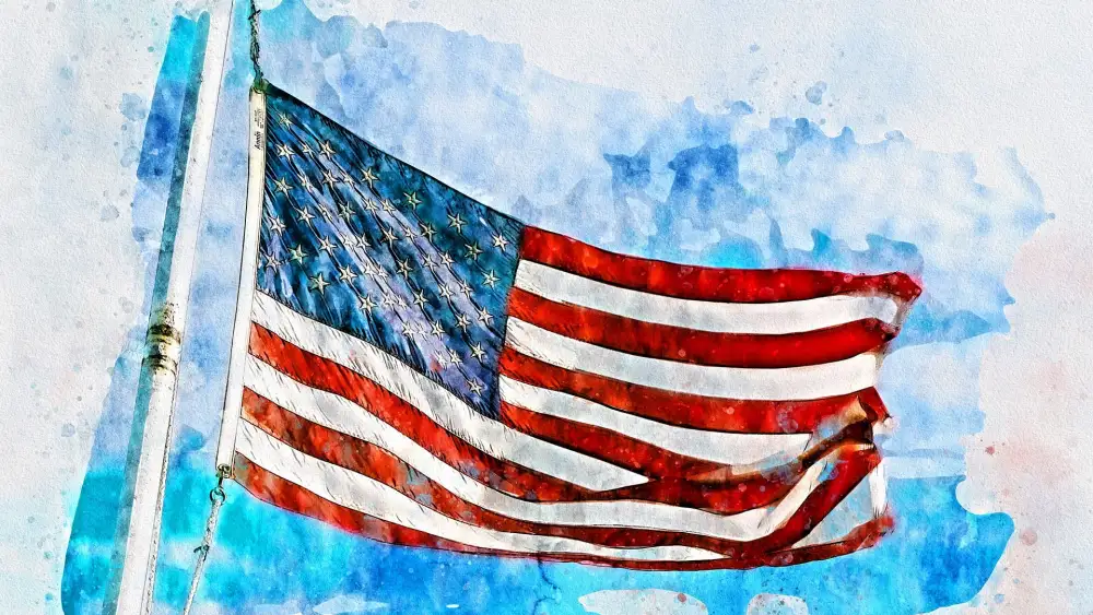 American flag, watercolor. Credit: Pixabay.