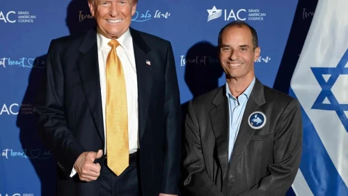 U.S. President Donald Trump with Israeli real estate magnate Yakir Gabay. Credit: Courtesy.