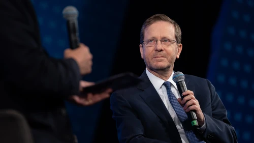 Israeli President Isaac Herzog at the AJC Global Forum, June 11, 2023. Photo by Yair Meyuhas/AJC.