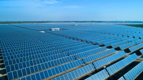 A solar power plant in southern Israel. Nov. 16, 2017. Photo by Moshe Shai/Flash90.