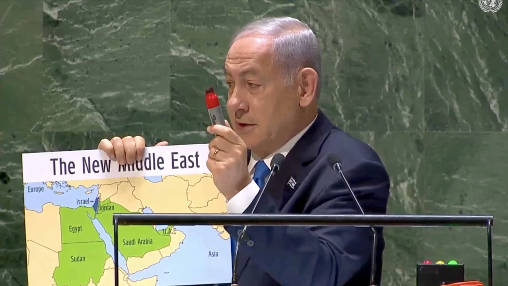 Netanyahu UNGA red marker