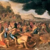 Click photo to download. Caption: "The Crossing of the Red Sea," a painting by Nicholas Poussin. Credit: Nicholas Poussin via Wikimedia Commons.