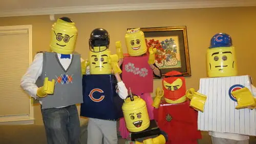 One year for Purim, Neeli Engelhart and family of Modi'in, Israel, dressed up as a Lego family. Credit: Courtesy Engelhart family.