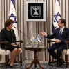 Israeli President Isaac Herzog welcomes to Israel Guatemala's new ambassador, Ava Atzum Arévalo de Moscoso, at the President's Residence in Jerusalem, on May 23, 2023. Credit: Haim Zach/GPO.