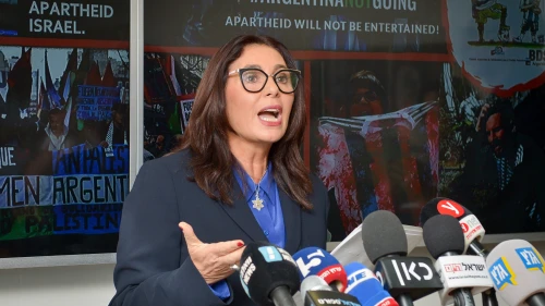 Israeli Minister of Sports and Culture Miri Regev speaks to the press at the sports ministry’s offices in Tel Aviv on June 6, 2018. Photo by Yossi Zeliger/Flash90.