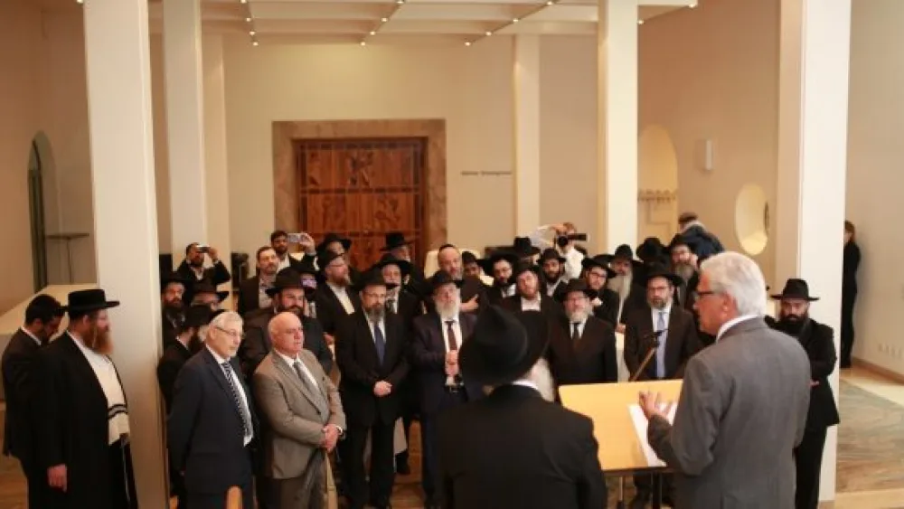 A meeting of rabbis associated with the Rabbinical Centre of Europe, in Ulm, Germany on Tuesday, May 29, 2019. Photo: EJP.