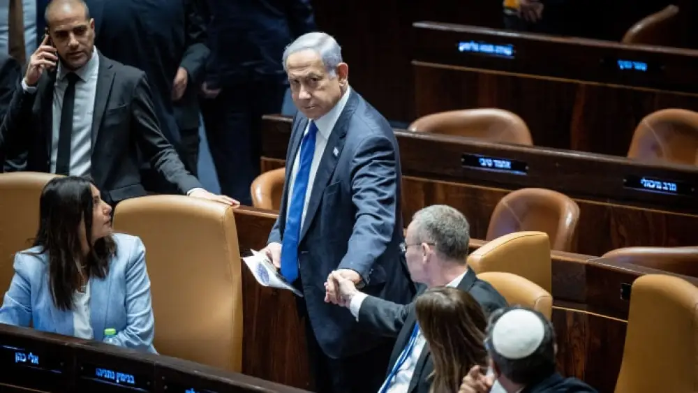 A vote on the "reasonableness bill" at the Knesset in Jerusalem, July 24, 2023. Photo by Yonatan Sindel/Flash90.