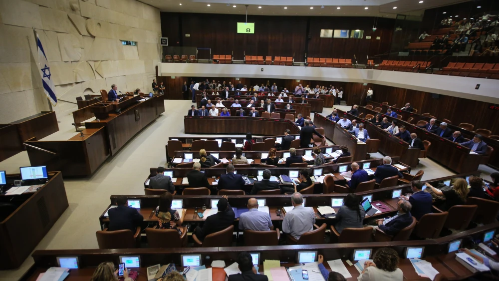 View of a plenum session in the assembly hall of the Israeli parliament, on July 2, 2018. Photo by Flash90.