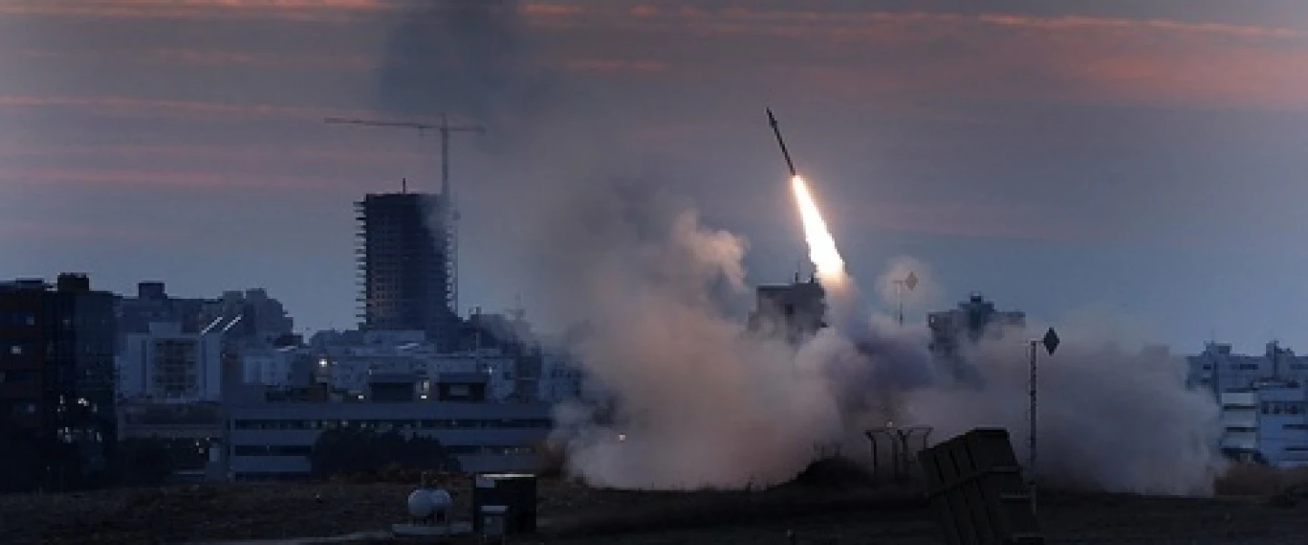 The Iron Dome defense system fires to interecept incoming missiles from Gaza in the port town of Ashdod, Thursday, Nov. 15, 2012. Credit: Tsafrir Abayov/Flash90.