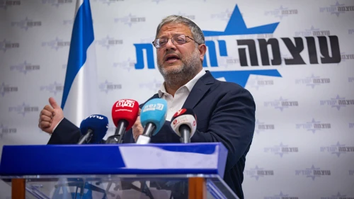 Israeli National Security Minister Itamar Ben-Gvir leads a faction meeting of his Otzma Yehudit Party at the Knesset in Jerusalem, July 21, 2025. Photo by Yonatan Sindel/Flash90.