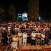 Thousands of Muslim worshippers pray in front of the Dome of the Rock at the Al-Aqsa mosque compound during the holy month of Ramadan in Jerusalem's Old City, June 6 2016. Photo by Sliman Khader/Flash90.