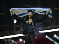 Noam Bettan, representing Israel, arrives on stage for the final of the Eurovision Song Contest 2026 (ESC) at Wiener Stadthalle in Vienna, Austria on May 16, 2026. Photo by Tobias Schwarz/AFP via Getty Images.