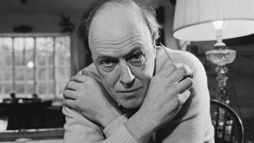 British novelist Roald Dahl (1916-1990) at home in the United Kingdom, Dec. 10, 1971. Photo by Ronald Dumont/Daily Express/Getty Images.