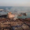 Drone footage of the aftermath of the explosions in Beirut, Aug. 5, 2020. Source: Screenshot.