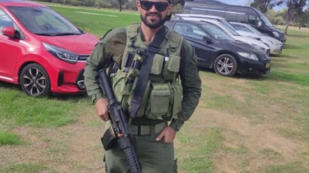 Gilad Karplus in IDF uniform, a few weeks after the Supernova music festival. Credit: Courtesy of Dor Kapah.