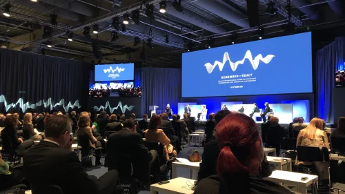A view of the Malmö International Forum on Holocaust Remembrance and Combating Anti-Semitism—Remember ReAct event in Sweden, Oct. 14, 2021. Source: Twitter.