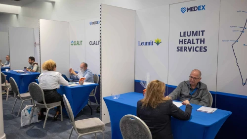 London Medex participants at recruiting interviews with representatives of Israeli health funds and hospitals. Photo by Shahar Azran.