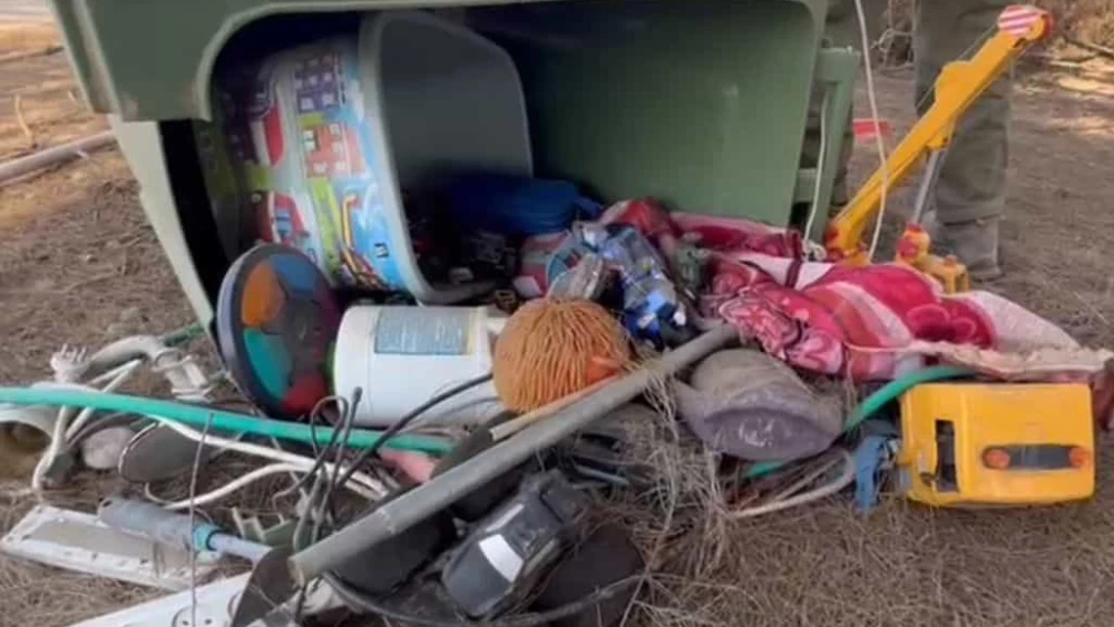 Items stolen from southern Israel and found by soldiers near the Gaza border on Nov. 1, 2023. Credit: TPS.