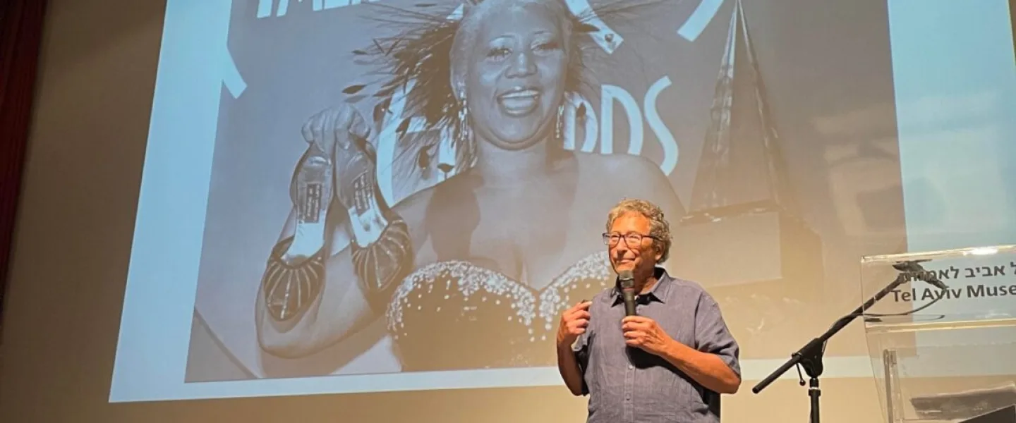 Stuart Weitzman speaks about his life’s work at Tel Aviv Museum of Art on July 15, 2022. Photo by Rachel Zilberfarb.