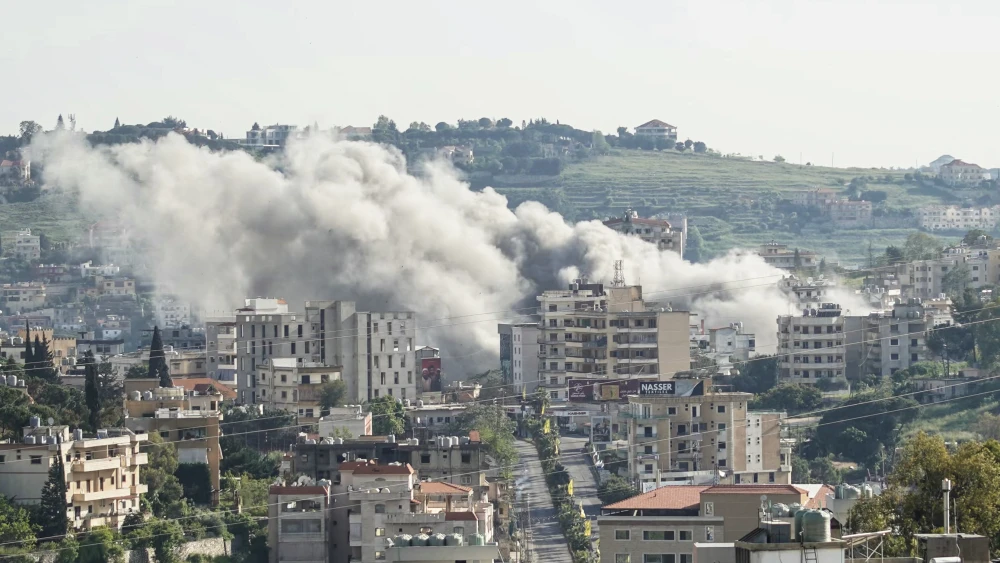 Smoke rises from the site of an Israeli airstrike in the southern town of Nabatieh on May 9, 2026. Photo by Abbas Fakih / AFP via Getty Images.