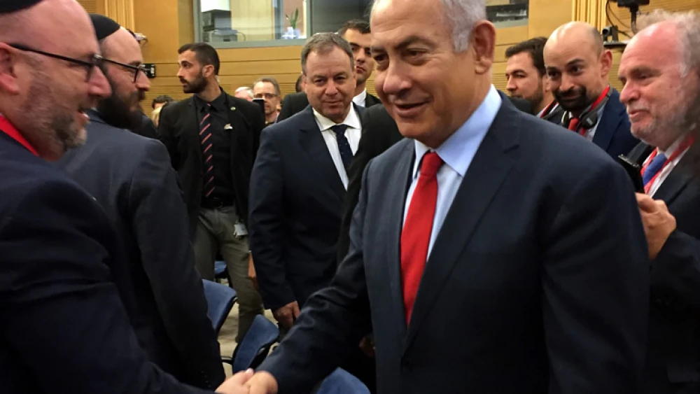 Israeli Prime Minister Benjamin Netanyahu greets journalists gathered from countries worldwide for the Jewish Media Summit, held from Nov. 25-28, 2018. Photo by Maayan Jaffe-Hoffman.