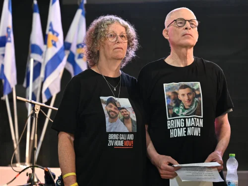 Hostage survivors Keith and Aviva Segal. Credit: Paulina Patimer/Hostages and Missing Families Forum.