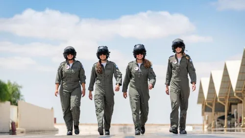 The four women who earned their IAF wings last week. Credit: IDF Spokesperson's Unit.