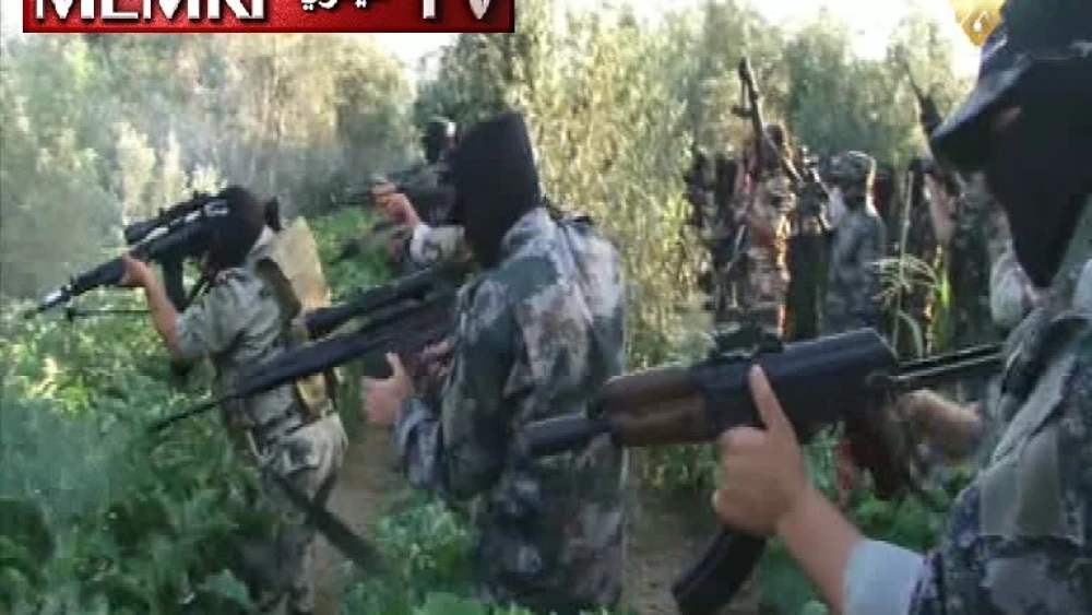 The Al-Nasser Salah Al-Din Brigades, the military branch of the Popular Resistance Movement. Al-Manar TV on June 6. (MEMRI)