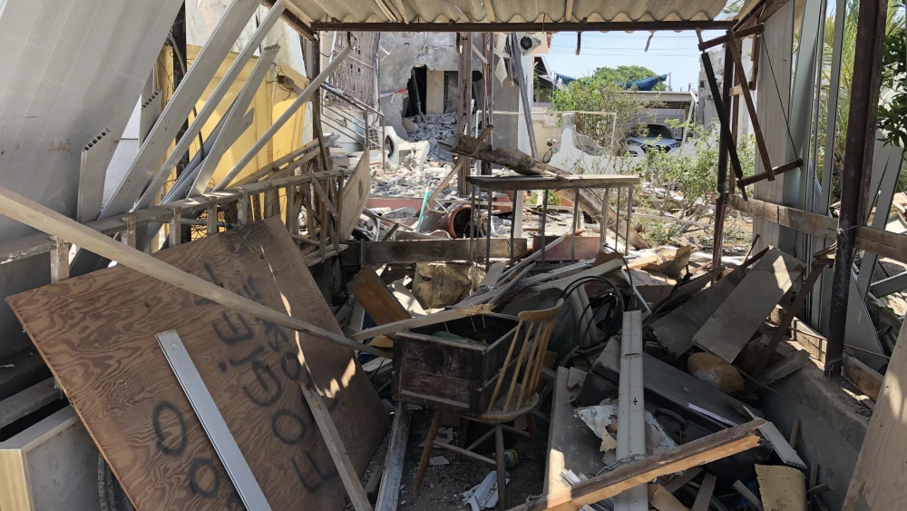 A house in Ashkelon suffered a direct hit that killed an Indian caregiver on May 11, 2021. Photo by Josh Hasten.