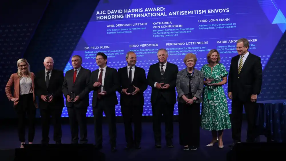 Antisemitism envoys are honored at the American Jewish Committee's Global Forum in Tel Aviv, June 2023. Courtesy of the American Jewish Committee.