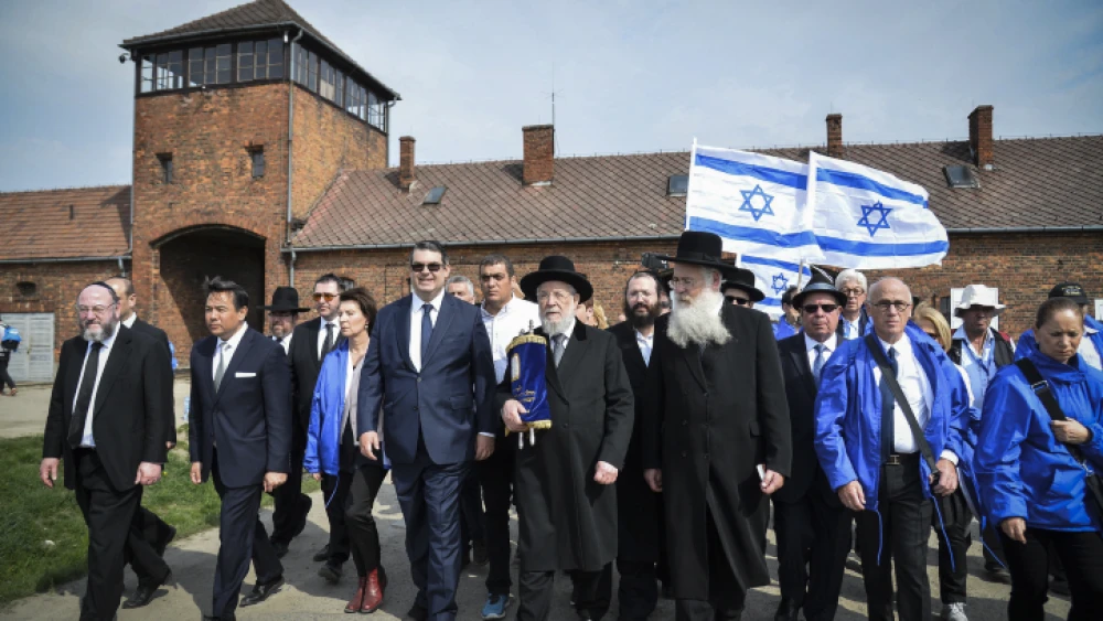 Jews from all over the world participate in the annual March of the Living program on the grounds of Auschwitz-Birkenau in Poland, as Israel marks Holocaust Remembrance Day on April 16, 2015. Photo by Yossi Zeliger/Flash90.