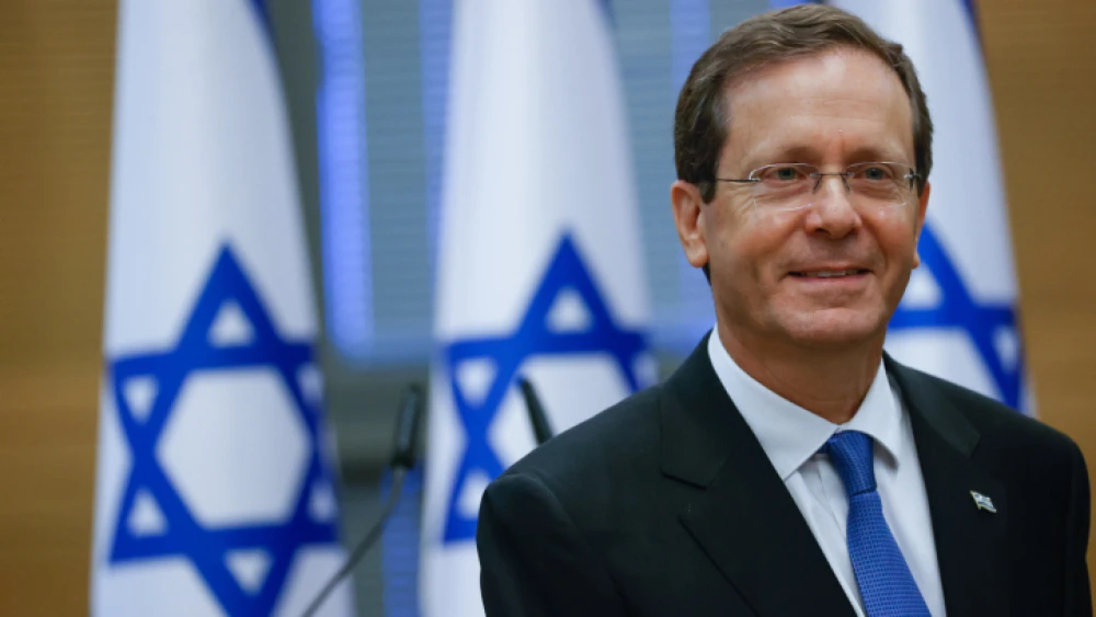 Israeli President-elect Isaac Herzog at the Knesset in Jerusalem on the day of the election, June 2, 2021. Photo by Yonatan Sindel/Flash90.