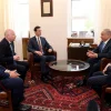 From left: U.S. Ambassador to Israel David Friedman, Special Middle East envoy Jason Greenblatt, White House adviser Jared Kushner, Prime Minister Benjamin Netanyahu and Israeli Ambassador to the U.S. Ron Dermer, meeting in Jerusalem, June 22, 2018. Credit: U.S. Embassy in Israel.
