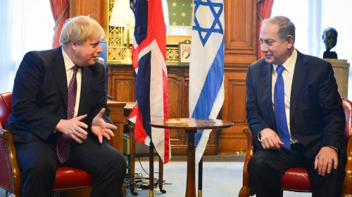 British Foreign Secretary Boris Johnson with Israeli Prime Minister Benjamin Netanyahu in London in 2017. Credit: Kobi Gideon/GPO.
