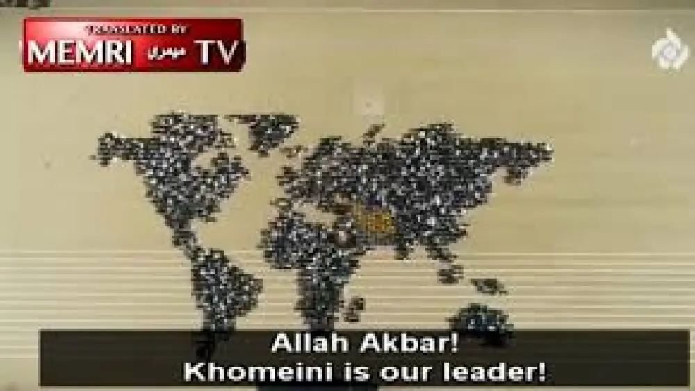 The drill then depicted the White House being split by a sword, followed by the collapse of the White House and the Star of David. The foot drills aired on Channel 5 of the Iranian TV on Oct. 16, 2018. (MEMRI)